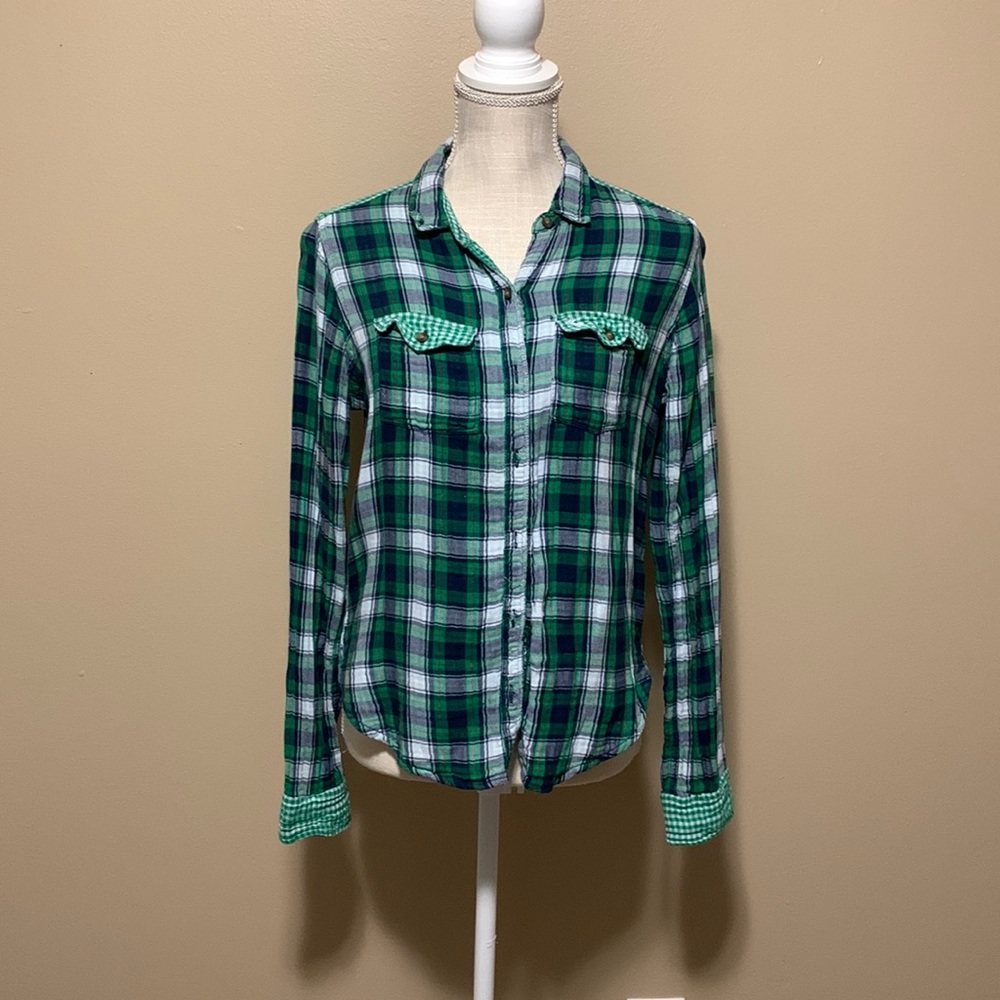 Green and blue flannel
